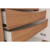 Guarda Roupa Casal 6 Portas (2 c/ Espelho) e 6 Gavetas c/ Pés Leblon Nature/Off White - Henn