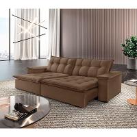 Sofá Estilo Veludo 02 Módulos De 100m B25cm Meu Sofá Online B016 Veludo Marrom - 1