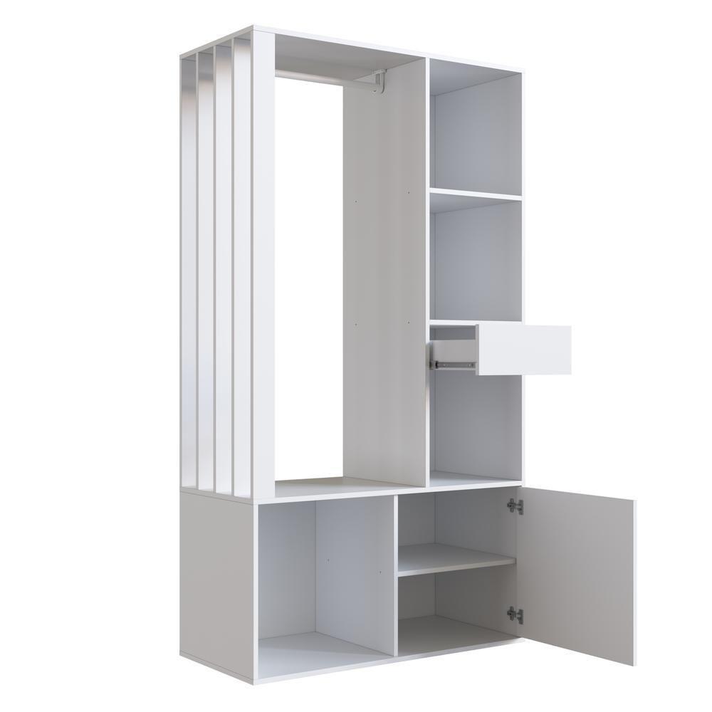 Guarda Roupas Closet Com 1 Gaveta 1 Cabideiro 2 Prateleiras E 1 Porta Cl100 Branco - 2