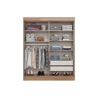 Guarda Roupa 2 Portas de Correr e 2 Gavetas Briz B353 Flex Nature/Off White ou Cinza - Henn - 6