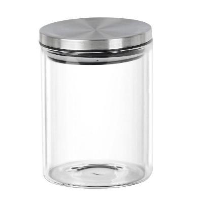 Pote De Vidro Com Tampa Em Inox Redondo 800ml 125x10cm