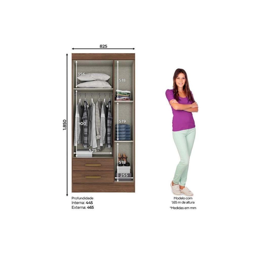 Guarda Roupa Casal 3 Portas e 2 Gavetas Briz BE16 Branco - Henn - 2