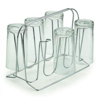 Porta Copos Suporte Para 6 Copos Em Aço Cromado - Arthi