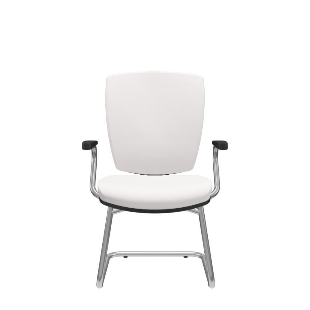 Cadeira Altrix Aproximação Espaldar Alto Vinil Branco - 1