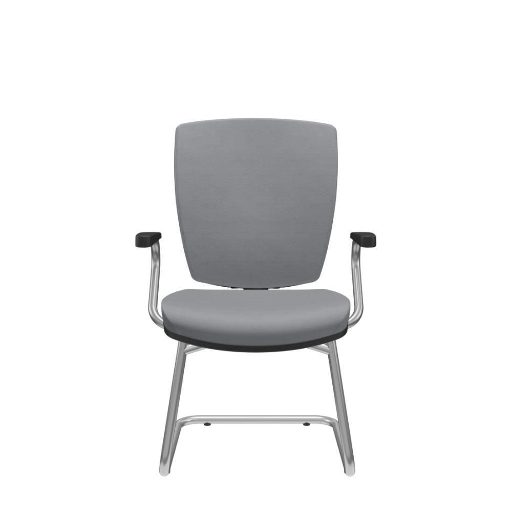 Cadeira Altrix Aproximação Espaldar Alto Vinil Cinza - 1