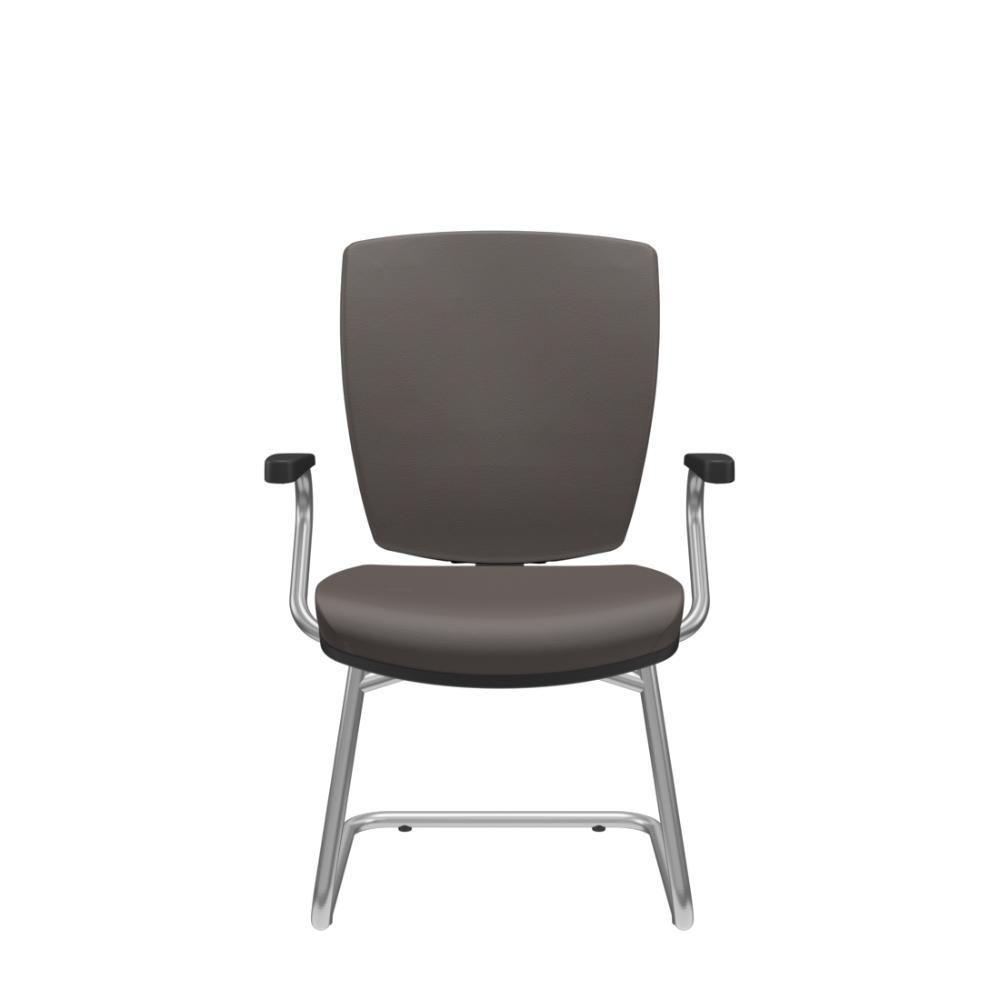Cadeira Altrix Aproximação Espaldar Alto Vinil Café - 1