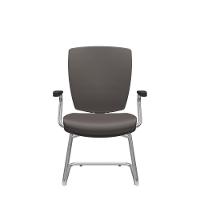 Cadeira Altrix Aproximação Espaldar Alto Vinil Café - 1