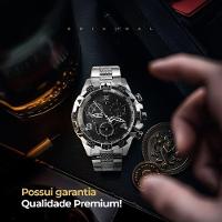 Relogio Masculino Prata Aço Inoxidável + Caixa Premium - 4
