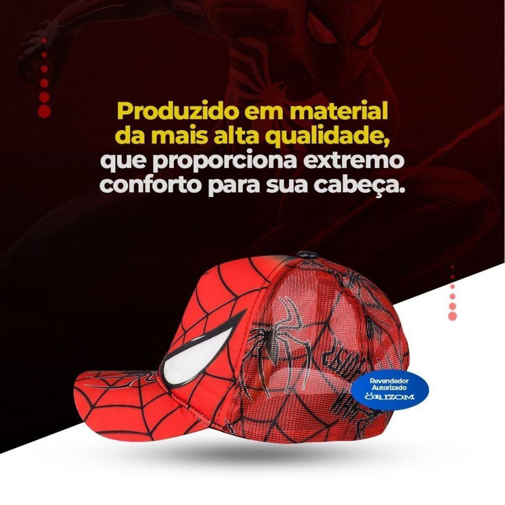 Ajustavel Redinha Trucker Homem Aranha Criança Presente Menino Qualidade Premium Vermelho Heroi - 2
