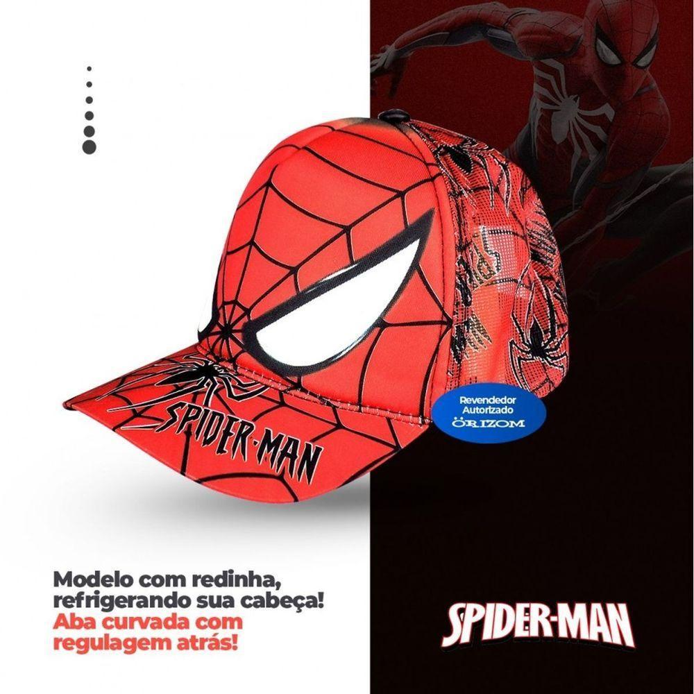 Ajustavel Redinha Trucker Homem Aranha Criança Presente Menino Qualidade Premium Vermelho Heroi - 3