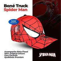 Ajustavel Redinha Trucker Homem Aranha Criança Presente Menino Qualidade Premium Vermelho Heroi - 4
