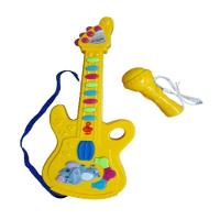 Guitarra Infantil Eletrica Com Microfone Karaoke Som E Luz Musical Bebe Criança - 1