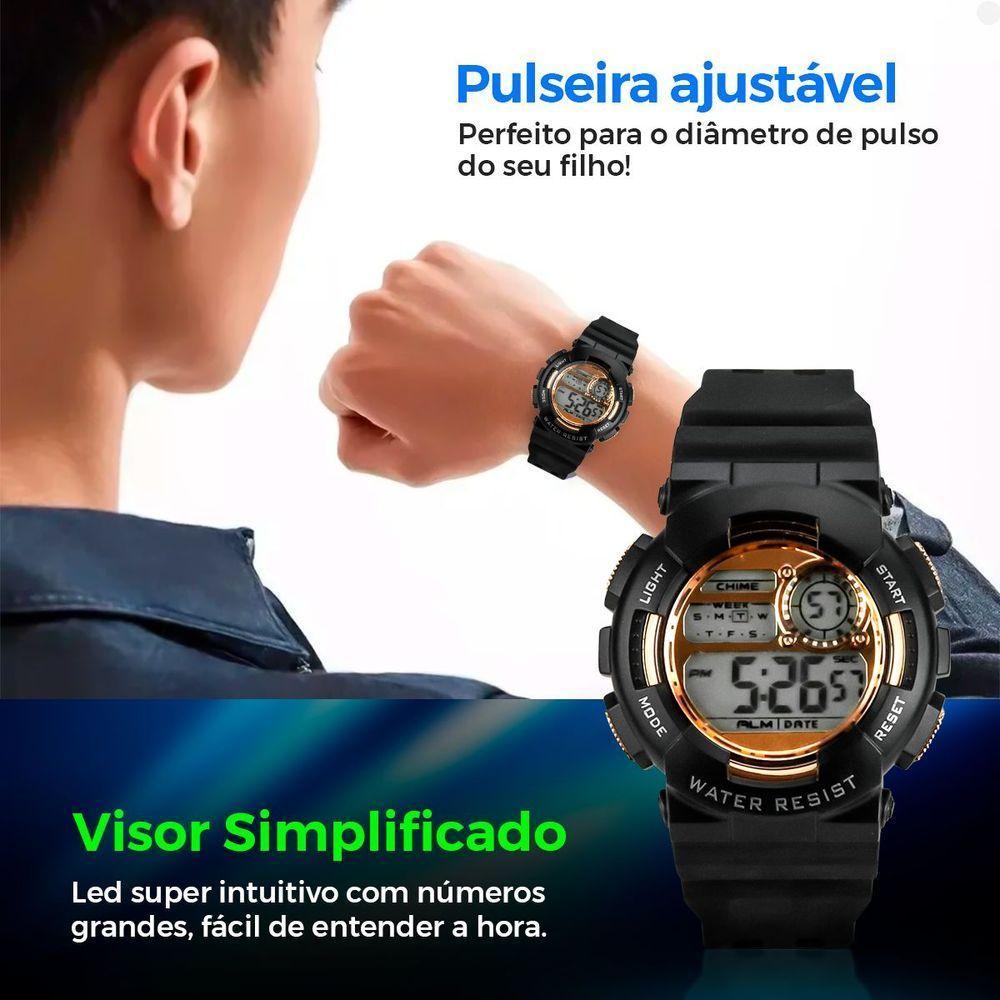 Relogio Infantil Menino Silicone Digital Criança + Caixa - 4