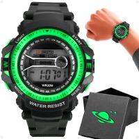 Relogio Digital Led Infantil Silicone Preto Criança + Caixa Kids - 1