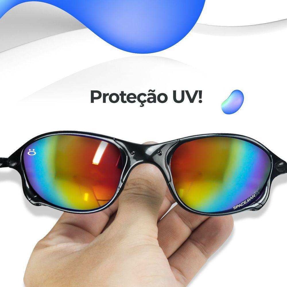 Oculos Sol Masculino Lupa Praia Proteção Uv + Case Original - 4