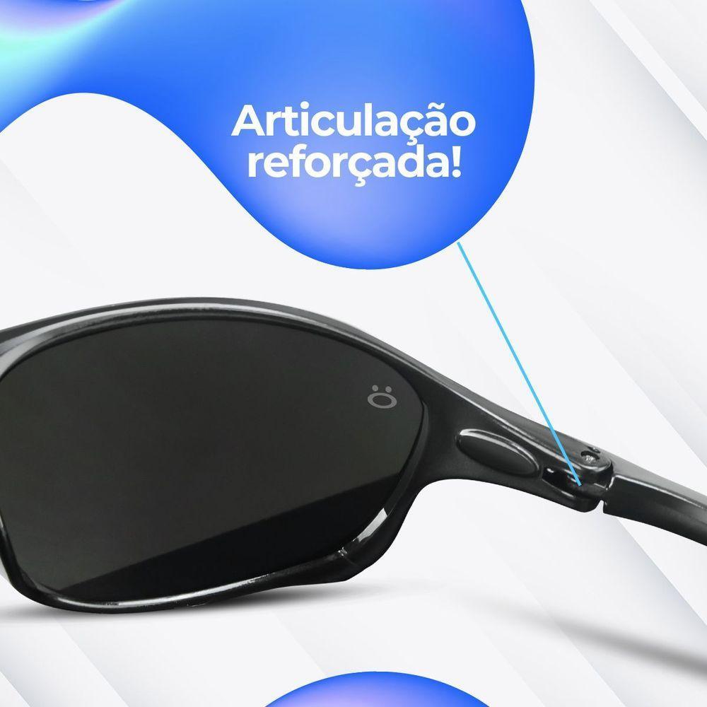 Oculos Sol Masculino Lupa Praia Proteção Uv + Case Original - 6