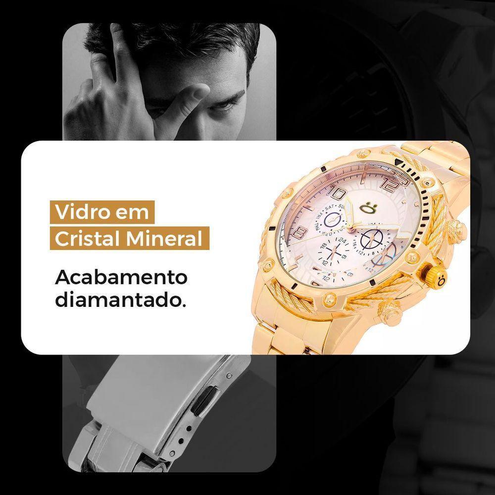 Cordao Grumet Crucifixo + Caixa + Relogio Dourado Masculino Robusto Social Casual Original Jesus - 8