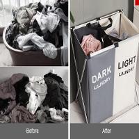 Cesto De Roupa Suja Duplo Cromado Organizador Roupeiro Para Lavanderia Quarto E Banheiro Multiuso - 6