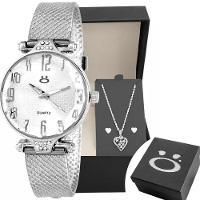 Relogio Aço Feminino Prata Qualidade Premium Inoxidável Presente Social Ponteiro Casual Original - 1