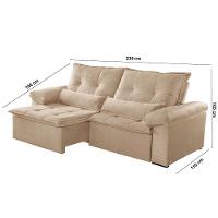 Sofá Parma Linho 02 Módulos De 90cm B25cm Meu Sofá Online A226 Linho Bege - 8