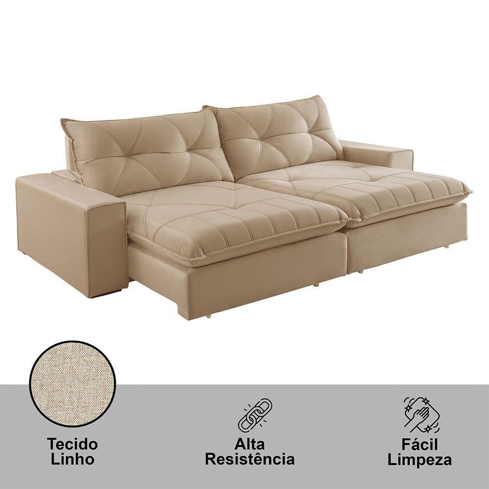 Sofá Hall Linho Dois Módulos De 80cm B25cm Meu Sofá Online A226 Linho Bege - 5