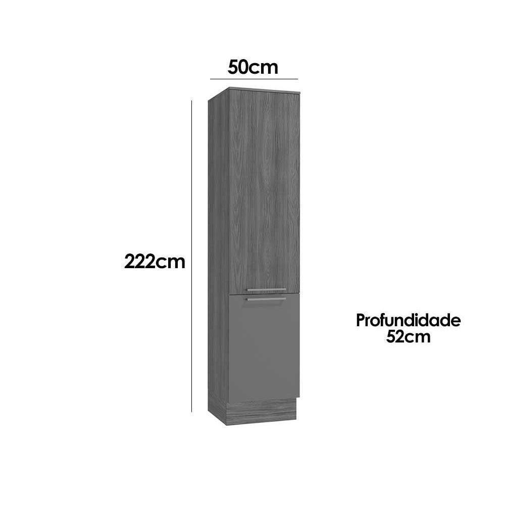 Módulo Cozinha Kappesberg Botanic Paneleiro Botanic M619 c/ 2 Portas 50cm Nogueira/Verde - Kappesberg - 3