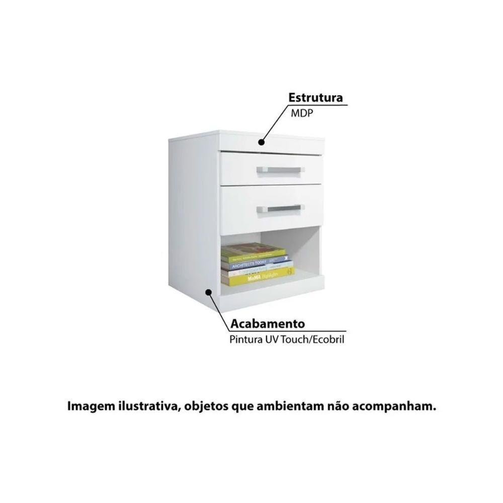 Mesa Cabeceira Infantil Plus c/ 2 Gavetas Atacama-Jatobá - Santos Andirá - 3