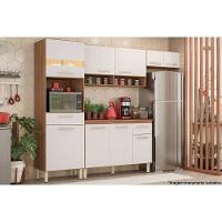 Gabinete p/ Pia Cozinha Balcão c/ Tampo Dama c/ 3 Portas e 1 Gaveta 120cm Avena/Grafito - Demóbile - 8