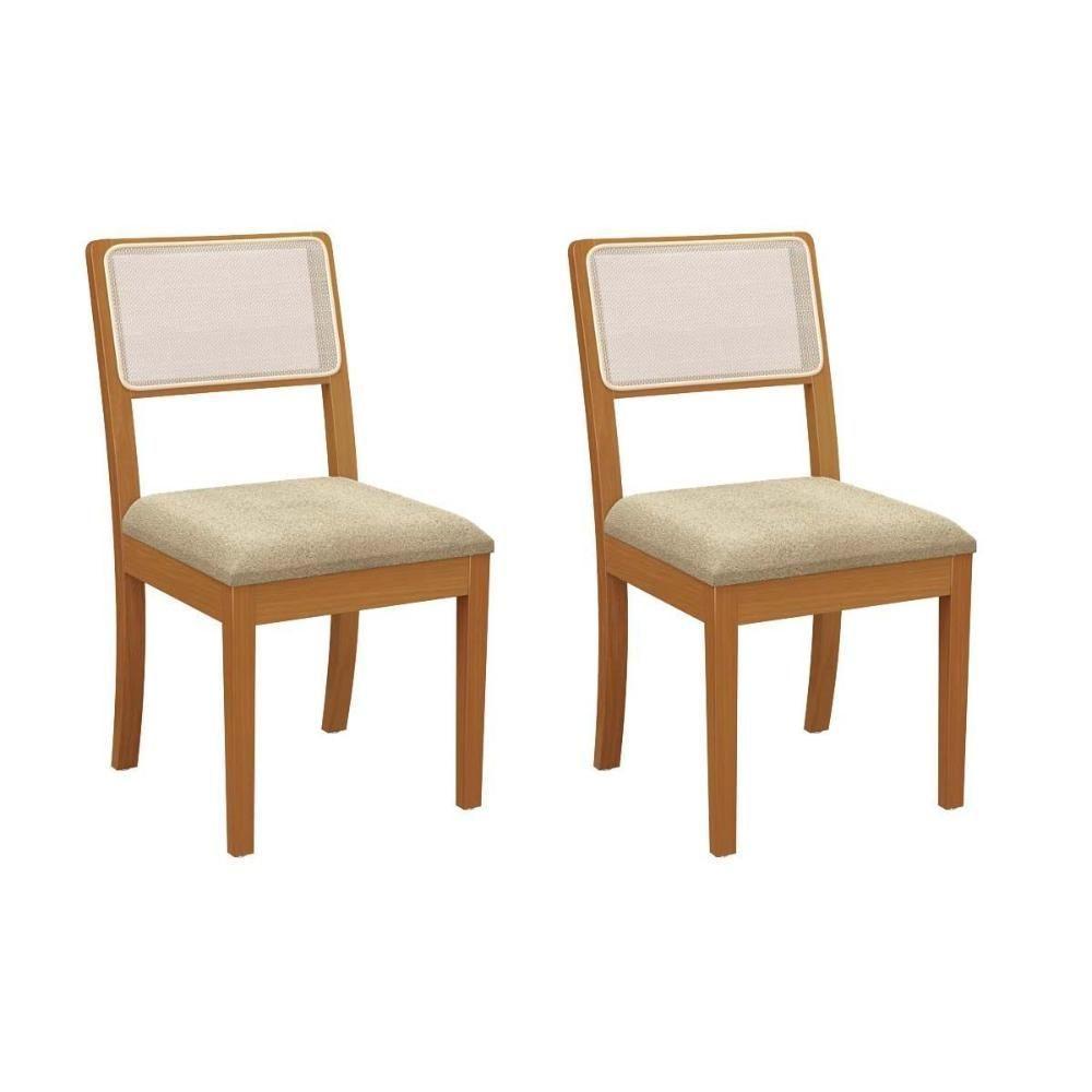 Sala de Jantar Completa Duna Tampo Madeirado c/ Vidro 120x120cm e 4 Cadeiras Lola Carvalho/Off White/Vidro Off White - Linho Cin - Kappesberg - 7