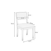 Sala de Jantar Completa Duna Tampo Madeirado c/ Vidro 120x120cm e 4 Cadeiras Lola Carvalho/Off White/Vidro Off White - Linho Cin - Kappesberg - 3