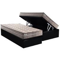 Conjunto Box Baú Solteiro: Colchão Espuma Paropas D45 Pasquale Plus Gray + Base CRC Suede Black (88x188) - 1