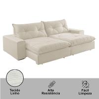 Sofá Hall Linho Dois Módulos De 90cm B25cm Meu Sofá Online A302 Linho Branco - 5