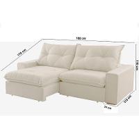 Sofá Hall Linho Dois Módulos De 90cm B25cm Meu Sofá Online A302 Linho Branco - 10