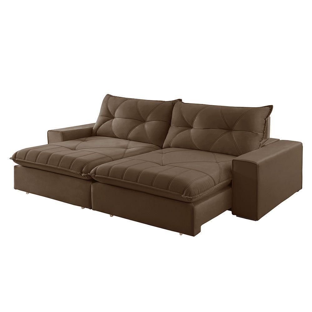 Sofá Hall Veludo Dois Módulos De 80cm B25cm Meu Sofá Online B016 Veludo Marrom - 7