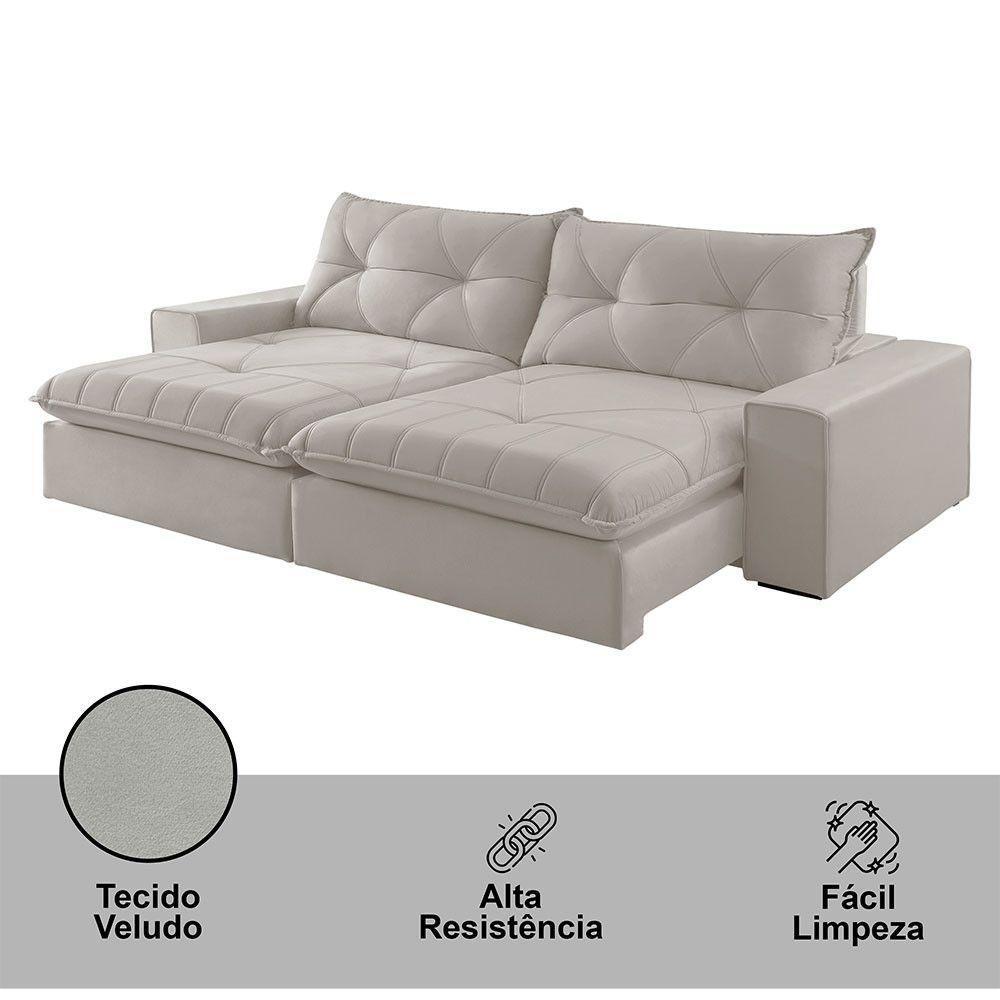Sofá Hall Veludo Dois Módulos De 80cm B25cm Meu Sofá Online B026 Veludo Prata - 2