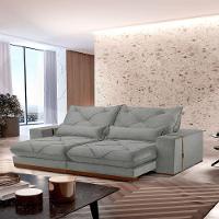 Sofá Turim Linho 02 Módulos De 100cm B25cm Meu Sofá Online A230 Linho Cinza - 1