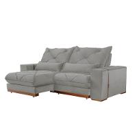 Sofá Turim Linho 02 Módulos De 100cm B25cm Meu Sofá Online A230 Linho Cinza - 2