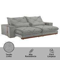 Sofá Turim Linho 02 Módulos De 100cm B25cm Meu Sofá Online A230 Linho Cinza