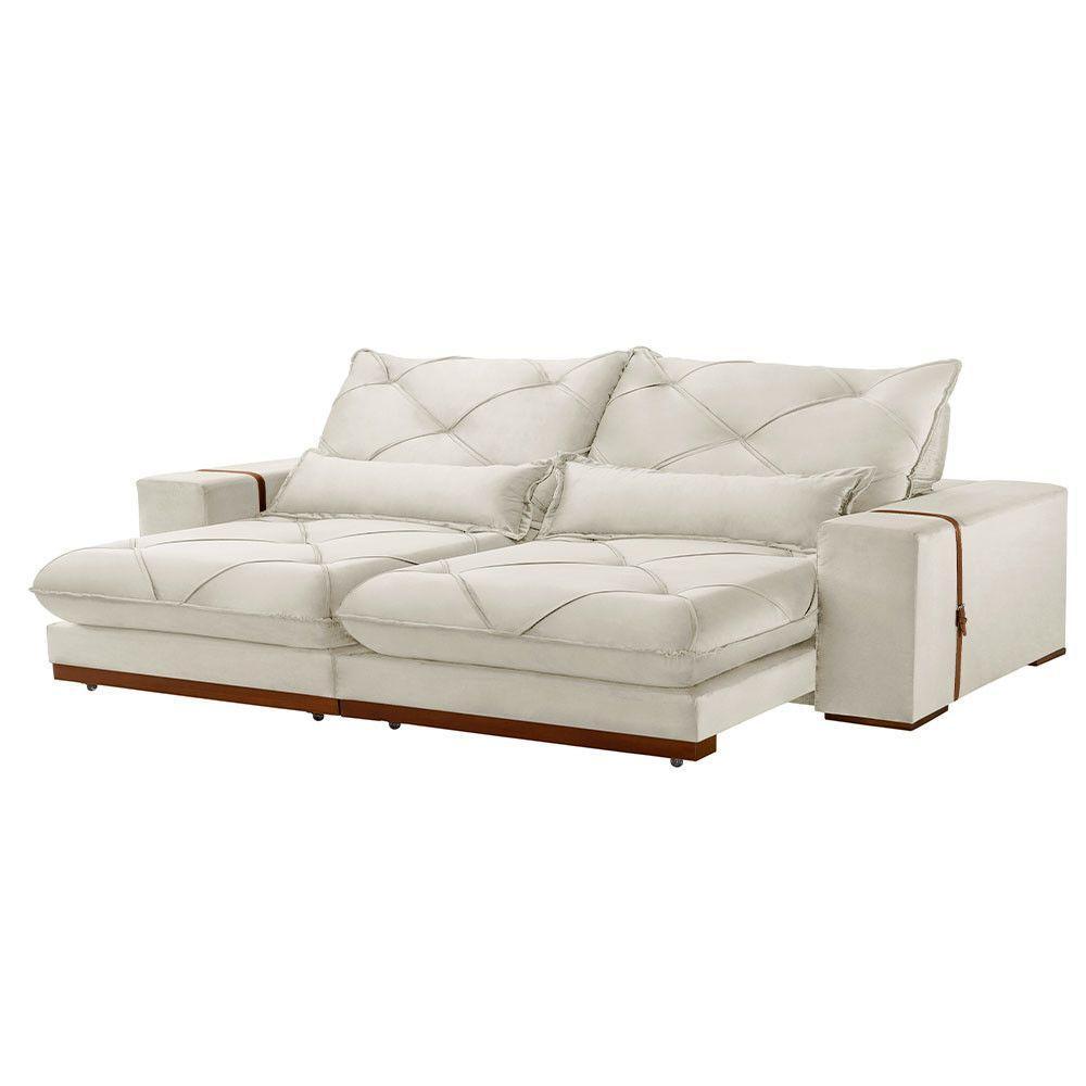 Sofá Turim Linho 02 Módulos De 100cm B25cm Meu Sofá Online A302 Linho Branco - 2