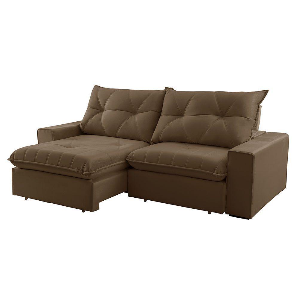 Sofá Hall Veludo Dois Módulos De 100m B25cm Meu Sofá Online B016 Veludo Marrom - 2