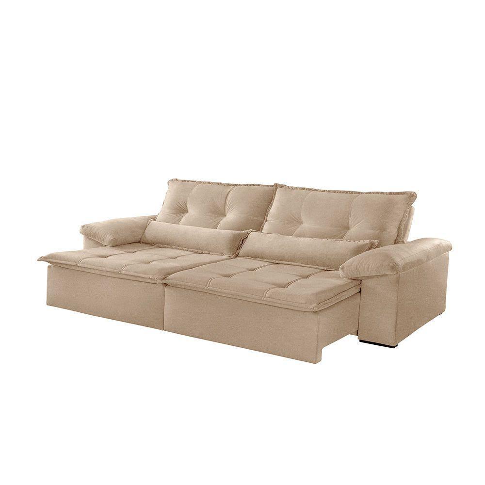 Sofá Parma Linho 02 Módulos De 100m B25cm Meu Sofá Online A226 Linho Bege - 3
