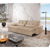 Sofá Parma Linho 02 Módulos De 100m B25cm Meu Sofá Online A226 Linho Bege - 1