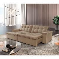 Sofá Estilo Linho 02 Módulos De 120m B25cm Meu Sofá Online A226 Linho Bege - 1