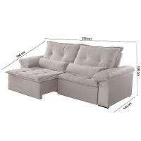 Sofá Parma Veludo 02 Módulos De 100m B25cm Meu Sofá Online B026 Veludo Prata - 5