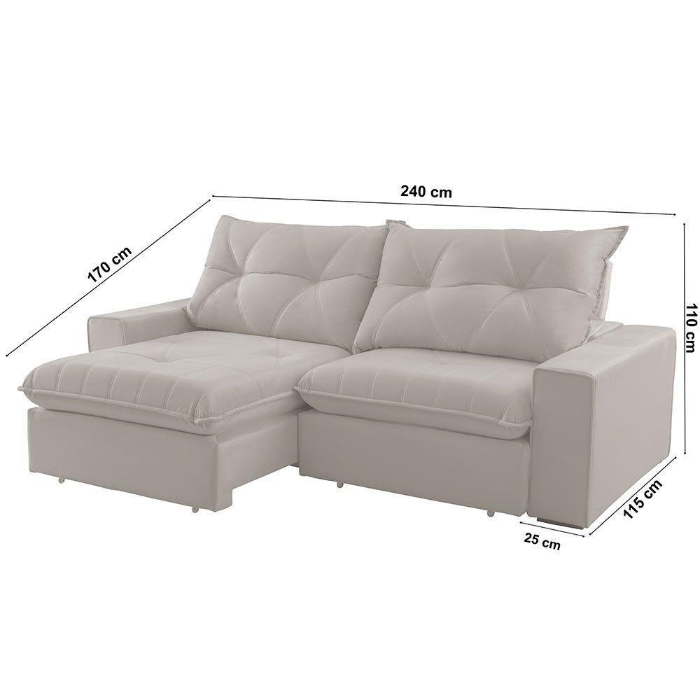 Sofá Hall Veludo Dois Módulos De 120m B25cm Meu Sofá Online B026 Veludo Prata - 5