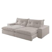 Sofá Hall Veludo Dois Módulos De 120m B25cm Meu Sofá Online B026 Veludo Prata - 3