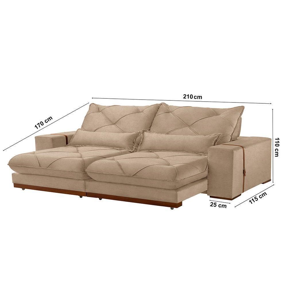 Sofá Turim Linho 02 Módulos De 80cm B25cm Meu Sofá Online A226 Linho Bege - 5
