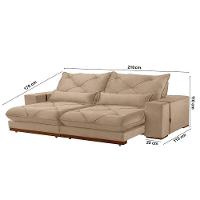 Sofá Turim Linho 02 Módulos De 80cm B25cm Meu Sofá Online A226 Linho Bege - 5