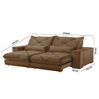 Sofá Turim Veludo 02 Módulos De 80cm B25cm Meu Sofá Online B016 Veludo Marrom - 7