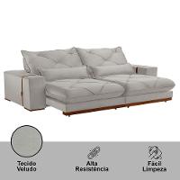 Sofá Turim Veludo 02 Módulos De 120cm B25cm Meu Sofá Online B026 Veludo Prata - 6
